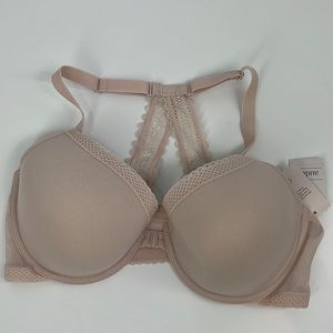AUDEN ace demi racerback pale pink lace bra